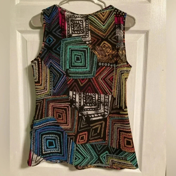 Spense colorful geometric pattern sleeveless top - Picture 3 of 8